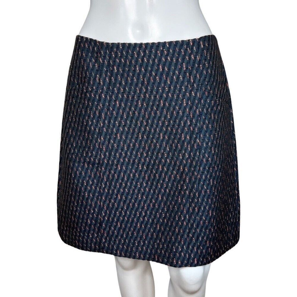 Loft Skirt Womens 6 Blue Pink Geometric A-Line‎ Business Office Casual Versatile